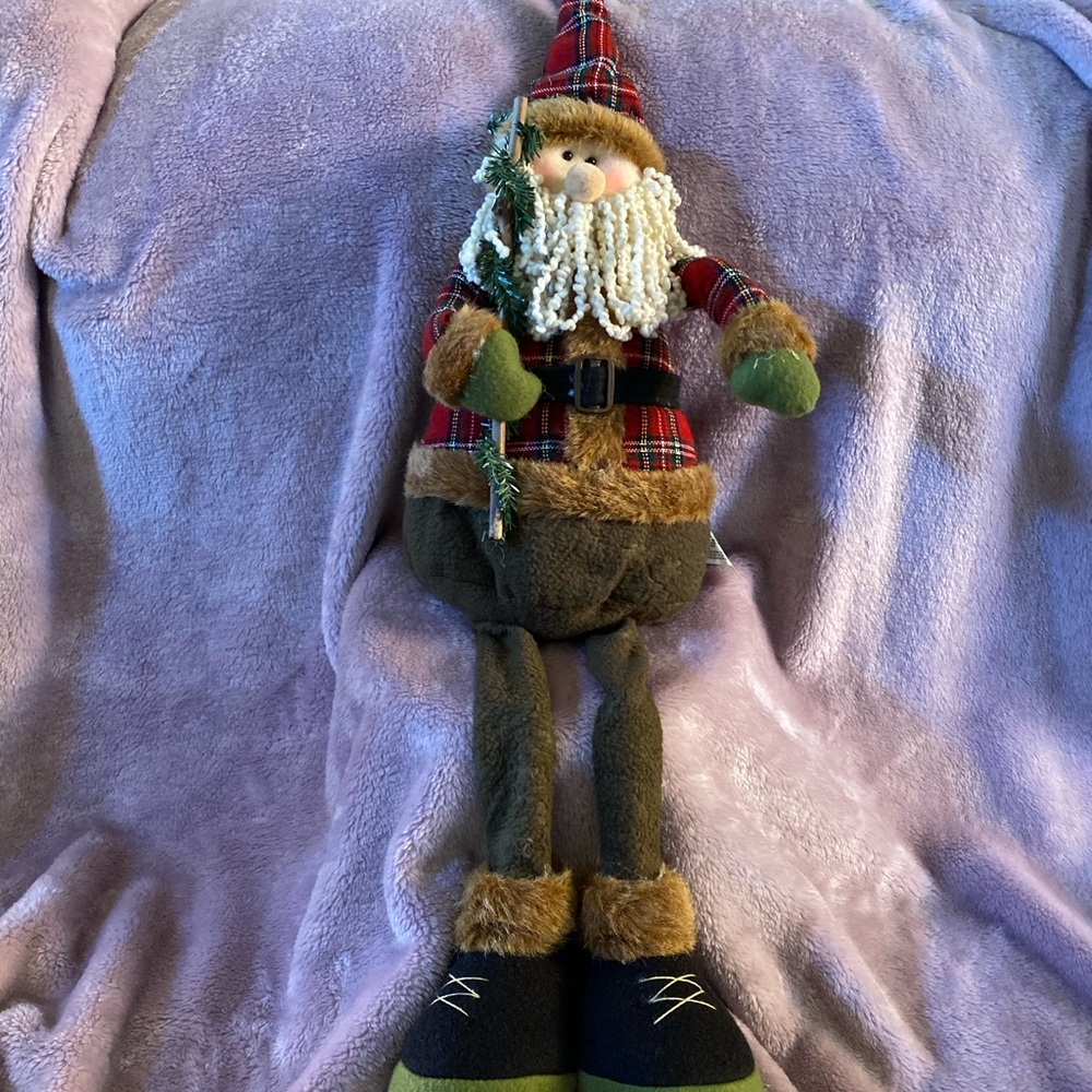 Rustic Shelf Sitter Santa Claus Xmas Decor VGC